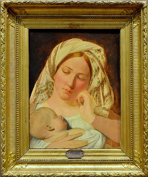 Maternité ou Vierge à l'Enfant. Portrait présumé de Louise Pradier et de son fils John, 1836, James Pradier