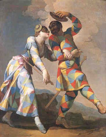 Arlecchino/Harlekin und Colombina., 1750, Giovanni Domenico Ferretti