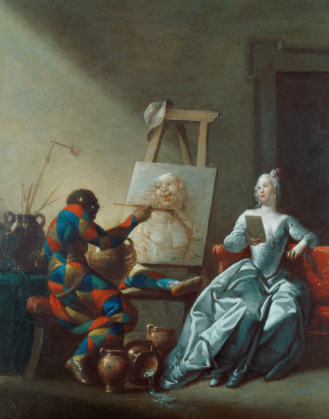 The Harlequin Painter, 1751, Giovanni Domenico Ferretti