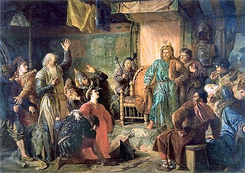Kęstutis and Vytautas imprisoned by Jogaila, 1873, Wojciech Gerson