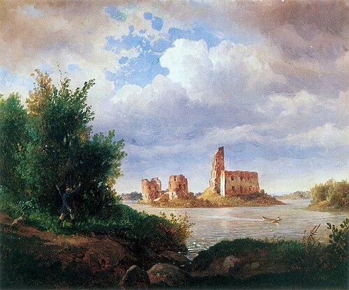 Ruins of the Trakai Castle, 1855, Wojciech Gerson