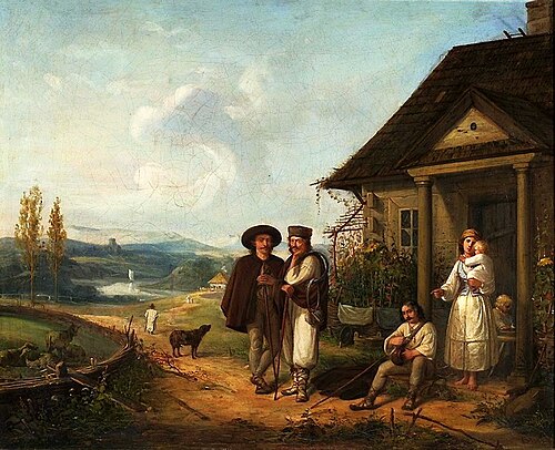 Before the manor, 1856, Wojciech Gerson