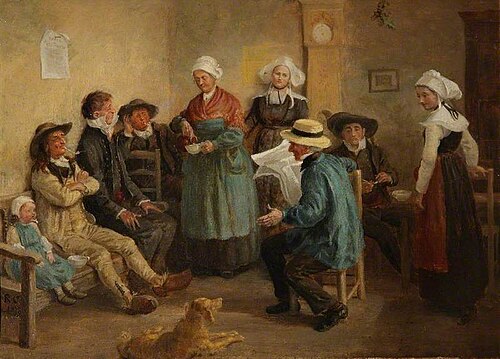 A Tavern Scene in Finistère, Brittany, France, 1878, Randolph Caldecott