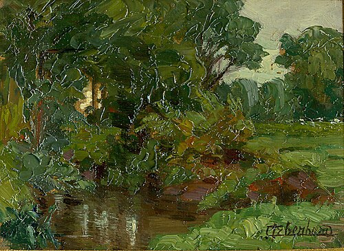 Beek met zonsondergang, 1912, Guillaume Eberhard