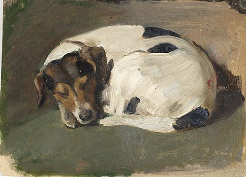 Magav koer. Visand kompositsioonile "Kalevipoeg ema otsimas", 1910, Paul Raud
