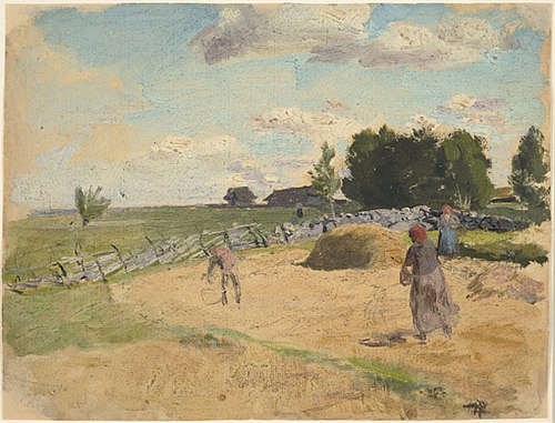 Põllu ääres. Talu motiiv, 1896, Paul Raud