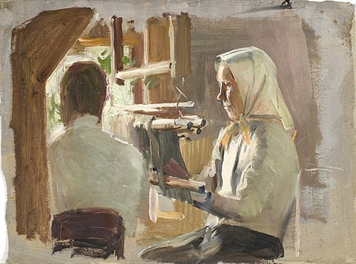 Kangast seadmas (lõpetamata), 1896, Paul Raud