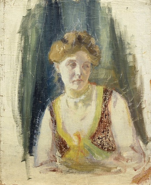 a) Naise portree. Lõpetamata b) Istuv naisakt. Lõpetamata, 1911, Paul Raud