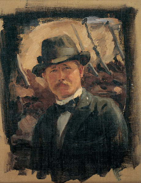 Autoportree kübaras, 1895, Paul Raud