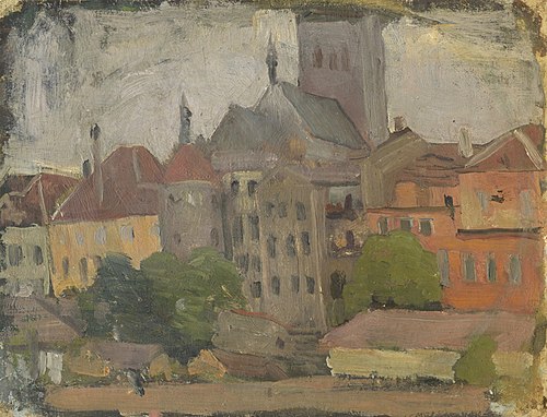 Tallinna motiiv Oleviste kirikuga, , Paul Raud