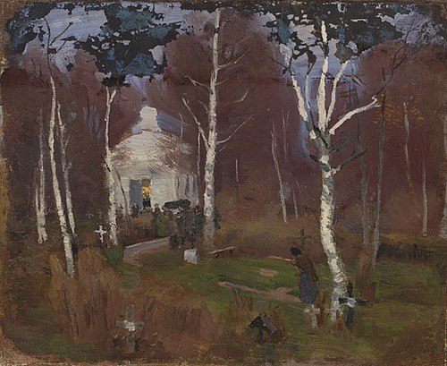Rakvere kalmistult (matuserongiga). Etüüd, 1895, Paul Raud