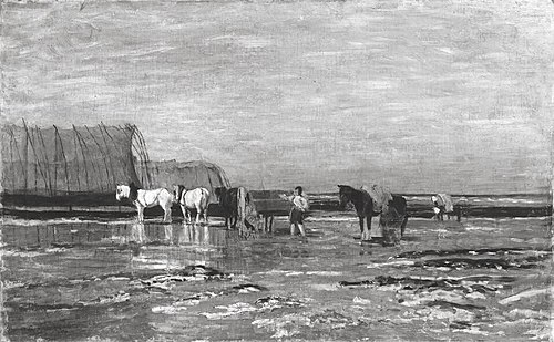 Pferde im Wattenmeer, 1875, Maria von Parmentier