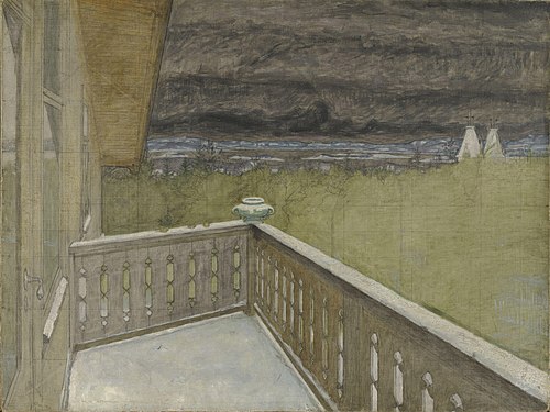 Winter on the Balcony, 1899, Harald Sohlberg