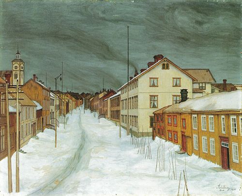 Storgaten, Røros, 1904, Harald Sohlberg