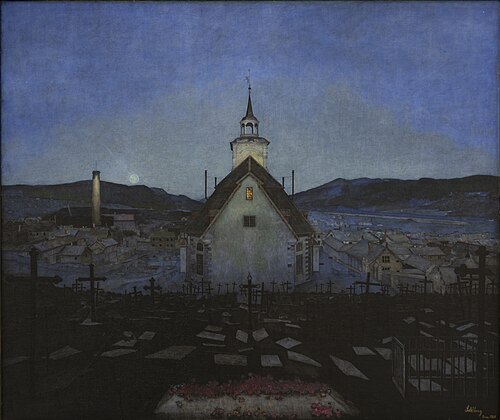 Natt (Røros kirke), 1904, Harald Sohlberg