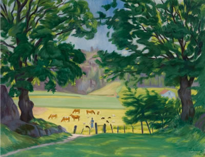 Sara guarding the flock, 1918, Harald Sohlberg