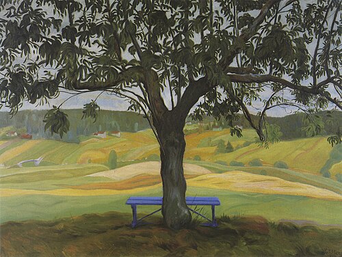 The Blue Bench, 1917, Harald Sohlberg