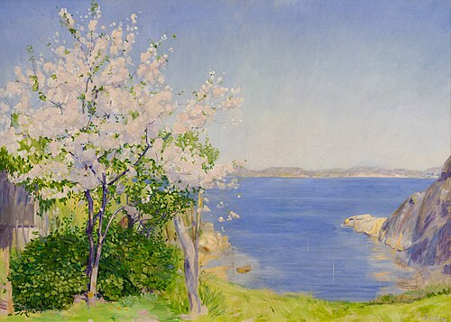Blomstrende kirsebærtre, 1907, Harald Sohlberg