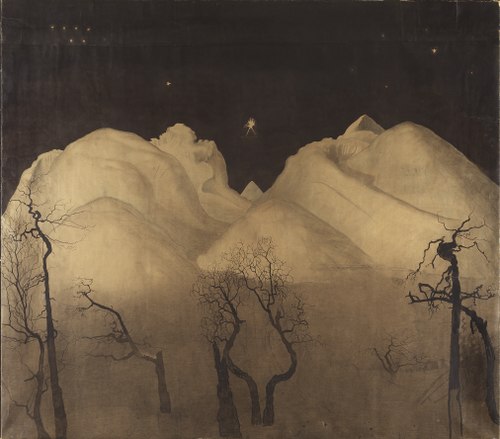 Winter Night in the Mountains. Study, 1901, Harald Sohlberg