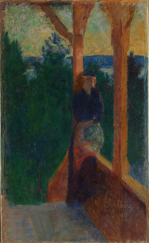 On the Veranda, 1892, Harald Sohlberg
