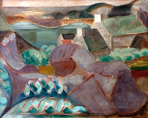 Maisons dans les rochers à Ploumanac'h, 1913, Henri Le Fauconnier