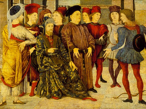 Fragment from a Cassone Panel 'Shooting at Father's Corpse', 1462, Marco Zoppo