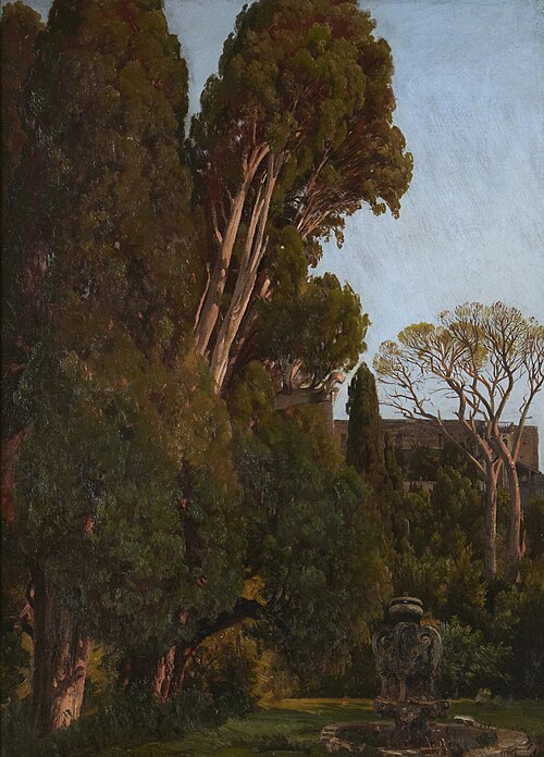 The Cypresses at the Villa d'este at Tivoli, 1856, Worthington Whittredge