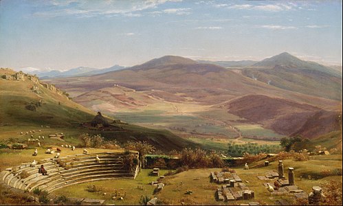 The Amphitheatre of Tusculum and Albano Mountains, Rome, 1860, Worthington Whittredge