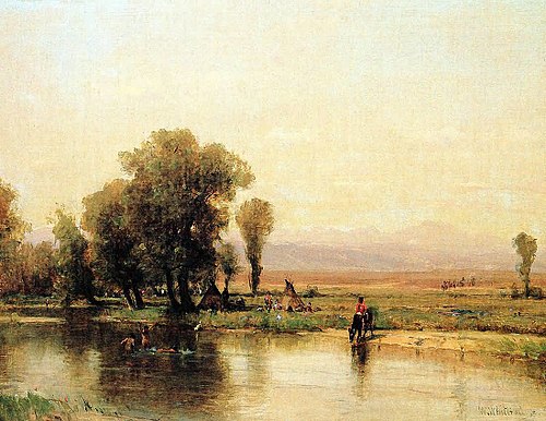 Encampment along the Platte, , Worthington Whittredge