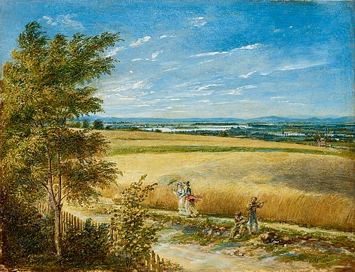 Die Donau mit der alten Reichsbrücke, 1822, Karl Joseph Aloys Agricola