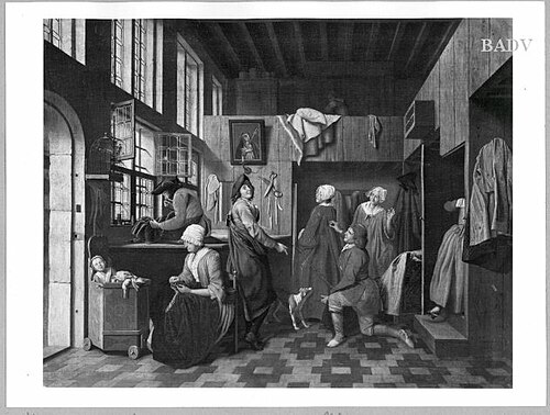 Die Schneiderwerkstatt, 1759, Peter Jacob Horemans