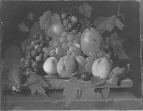 Stillleben mit Früchten und toten Vögeln, 1771, Peter Jacob Horemans