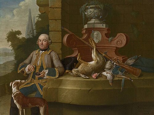 Jagdstillleben mit Jäger, 1765, Peter Jacob Horemans