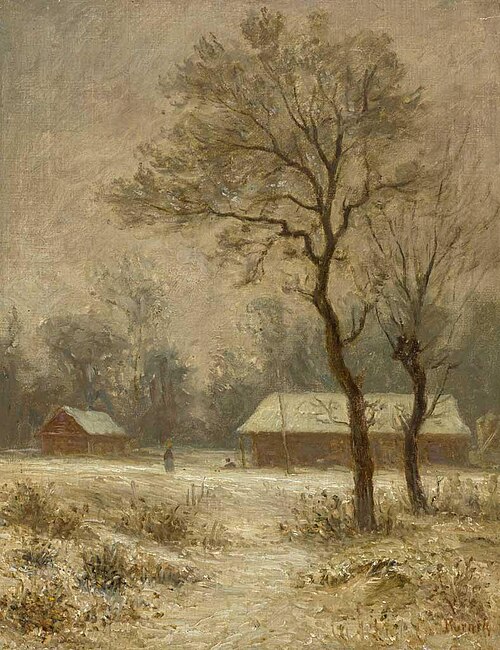 Winterlandschaft mit Gehöft und Figuenstaffage, , Peter Burnitz