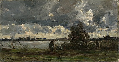 Stormy afternoon, Noorden, 1880, Willem Roelofs