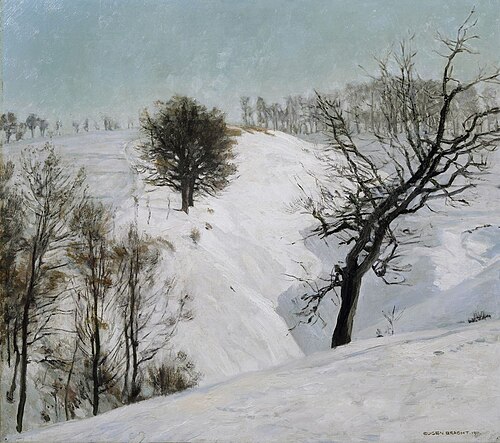 Verschneite Felder ( Wechselburg an der Mulde), 1911, Eugen Bracht