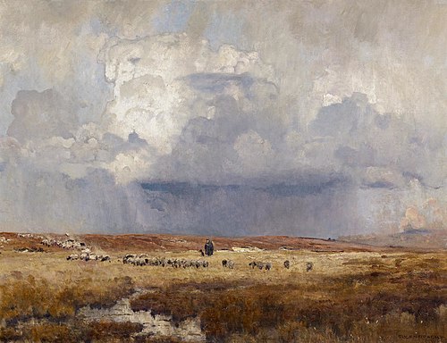 Shepherd with his flock, , Eugen Bracht