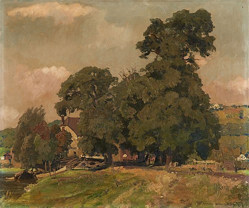 Bootshaus an der Ruhr, 1912, Eugen Bracht