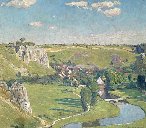 Swabian village, 1918, Eugen Bracht