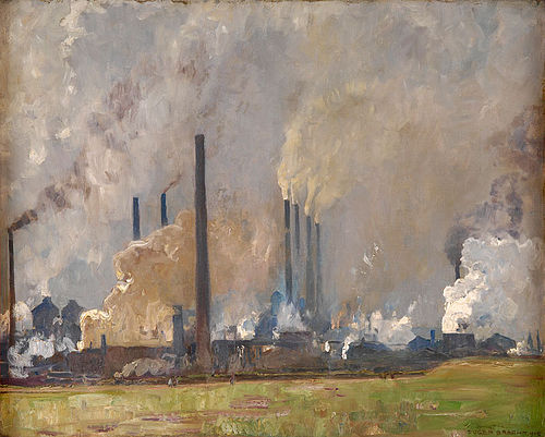 Hoesch Steelworks from North, 1905, Eugen Bracht