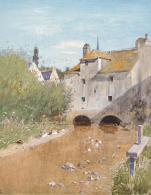 Old mill near Pont Aven in Brittany, 1895, Eugen Jettel