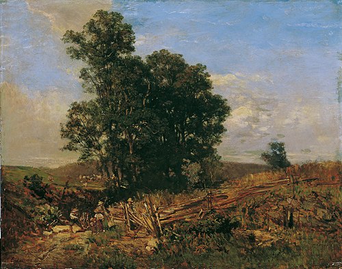Baumgruppe am Feldweg, 1888, Eugen Jettel