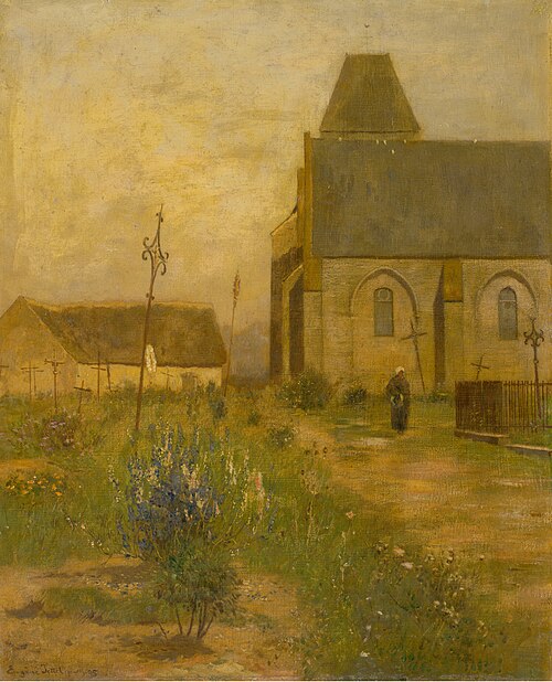 Landscape with a Church and a Graveyard, 1895, Eugen Jettel