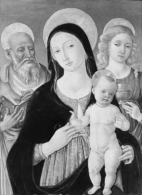 Madonna and Child with Saints Jerome and Mary Magdalen, 1500, Matteo di Giovanni