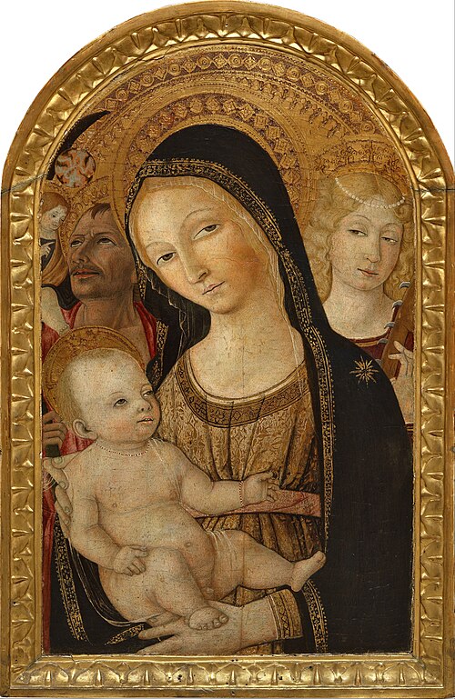 Madonna and Child with Saints Catherine of Alexandria and Christopher, 1490, Matteo di Giovanni