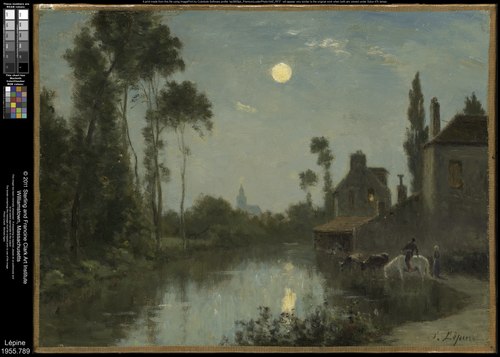 Les bords de la Somme. Effet de lune, 1868, Stanislas Lépine