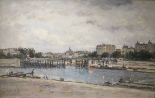 La Seine à l'estacade pendant la construction du pont Sully, 1880, Stanislas Lépine