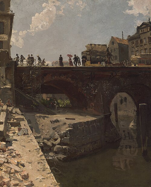 Brücke in einer französischen Stadt, 1870, Stanislas Lépine