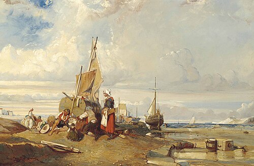 Unloading the Boat, 1850, Eugène Le Poittevin