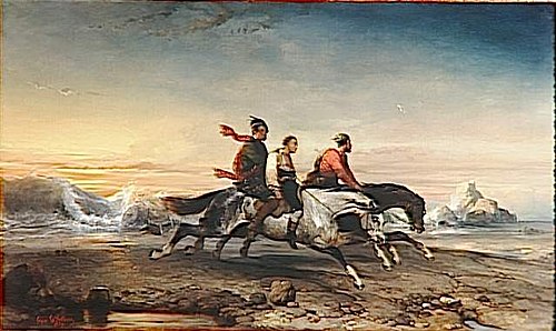 Darsie sauvé et enlevé par Redgauntlet, 1839, Eugène Le Poittevin
